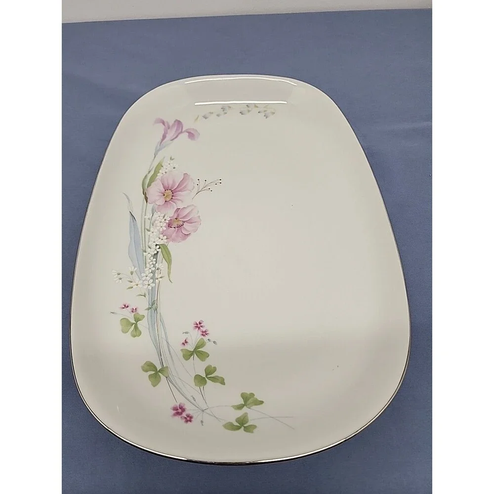 Vintage 90's Mikasa Pretty Bouquet Serving Platter 15.25